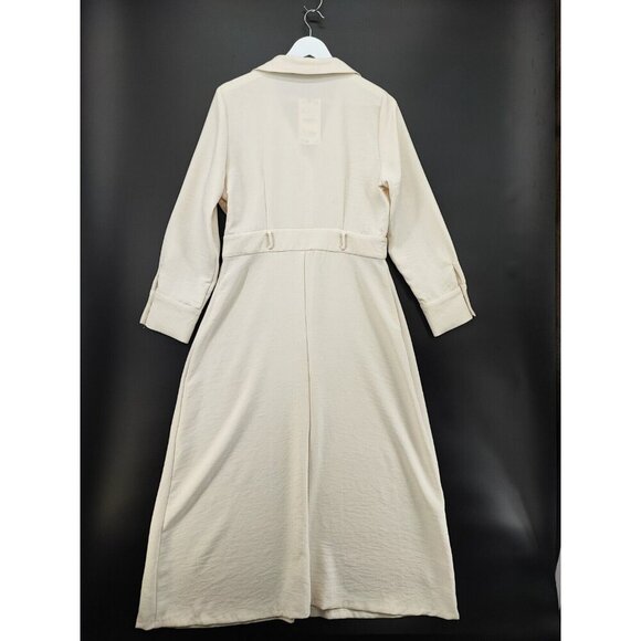 Zara Beige 100% Polyester Midi Dress Size XL - Picture 4 of 14